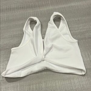 Women's White Ribbed cropped top. Great condition